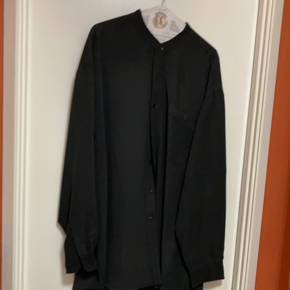 Men’s Bruno long sleeve shirt no collar black